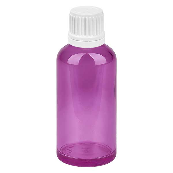 50ml lahvi&#269;ka s kap&#225;tkem 0,7mm b&#237;l&#233; sklo Originality &#353;roubovac&#237; uz&#225;v&#283;r PurpleLine UT18/50
