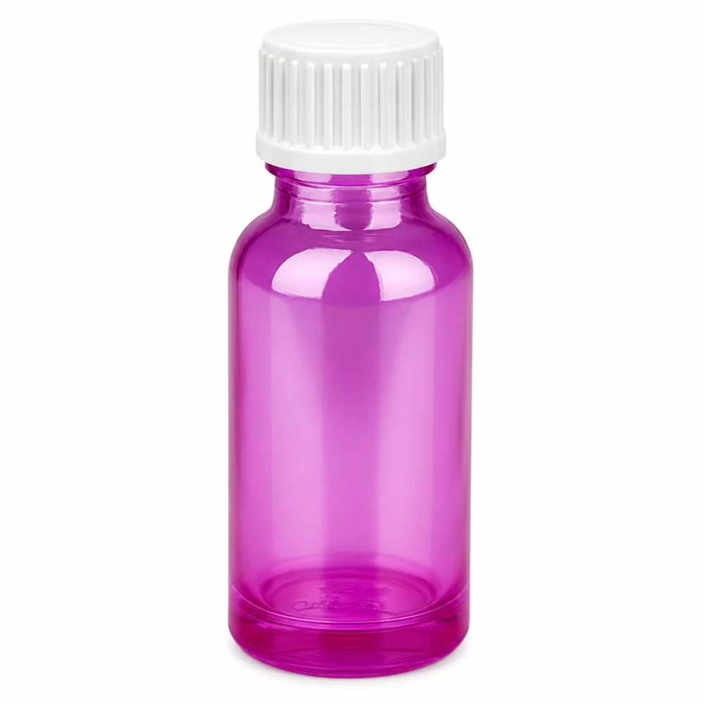 20ml Glasfläschchen in Purple mit sicherem Verschluss perfekt für ätherische Öle portionieren