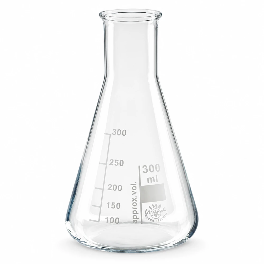 Erlenmeyerova baňka 300 ml s úzkým hrdlem