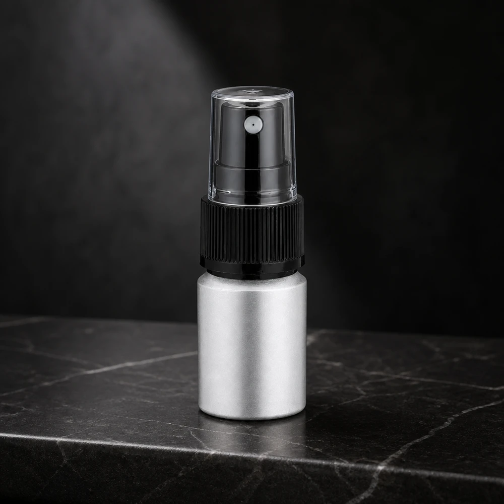 10ml mořená hliníková lahvička s rozprašovačem Elegante 10ml Aluminiumflasche mit schwarzem Zerstäuber stilvolles Design für den Einzelhandel