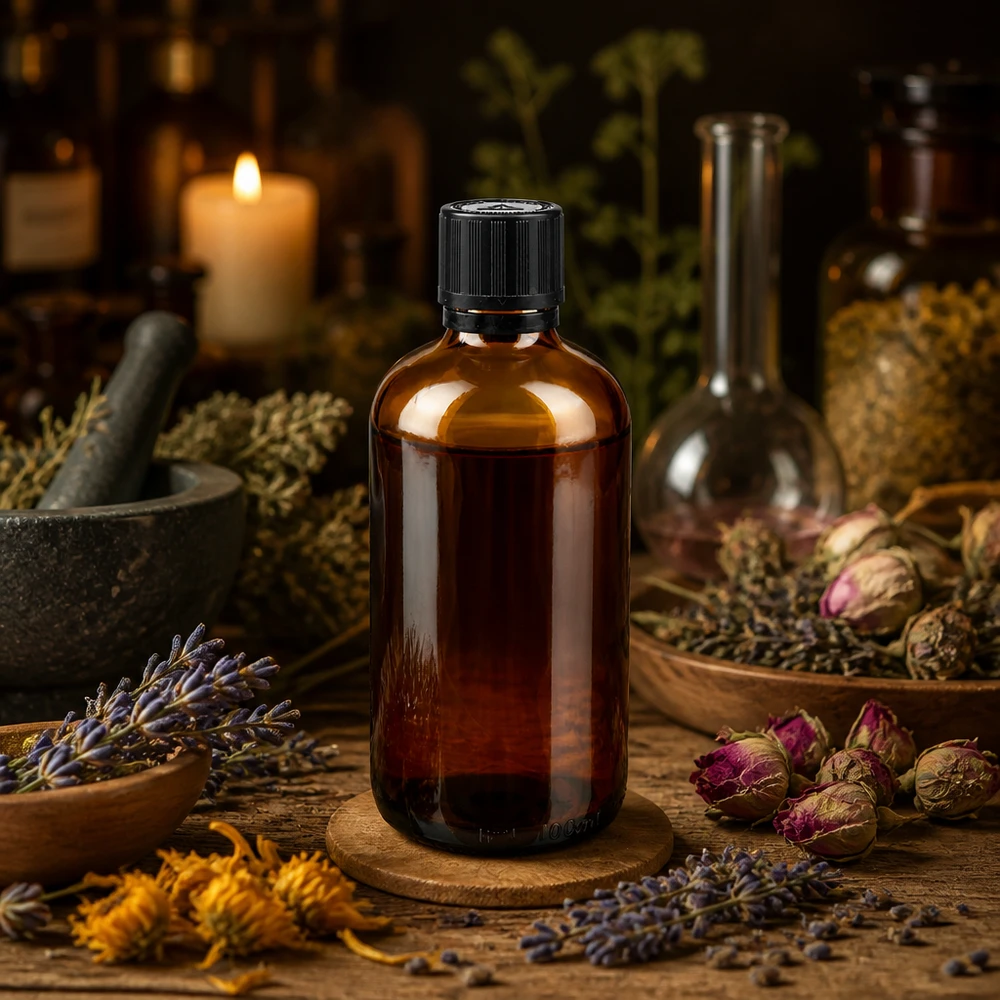 Professionelle 100ml Apothekerflasche in Braunglas mit kindersicherem Verschluss für Aromatherapie