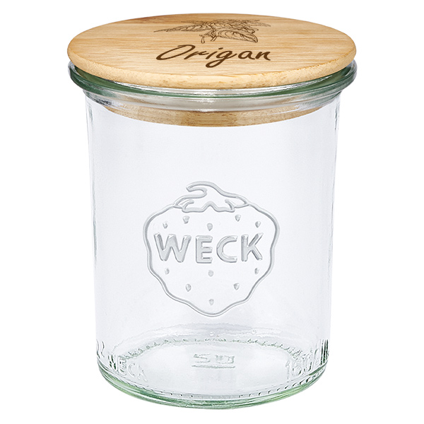 Couvercle en bois "Oregano" avec WECK verre plongeant 160ml