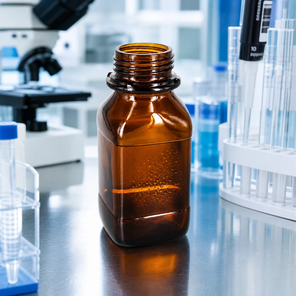 250ml láhev na chemikálie Kompakte 250ml Chemikalienflasche aus dunklem Glas für präzise Dosierung