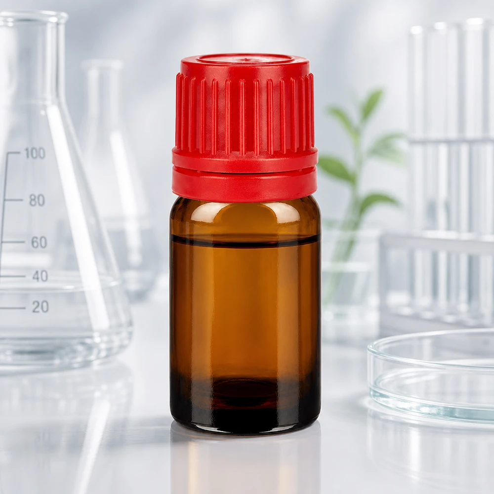 5ml lahvička 11mm šroubovací uzávěr červený uzávěr s ochranou proti manipulaci BrownLine UT18/5 Professionelle 5ml Glasflasche mit manipulationssicherem Verschluss für Wirkstoffe