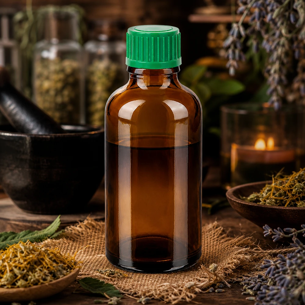 Kleine 50ml Glasflasche mit grünem Tropfverschluss perfekt für Reise und unterwegs