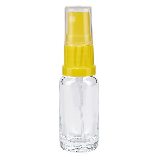 Lékárenská lahvička čirá 10ml s rozprašovačem žlutá Lékárenská lahvička čirá 10ml s rozprašovačem žlutá