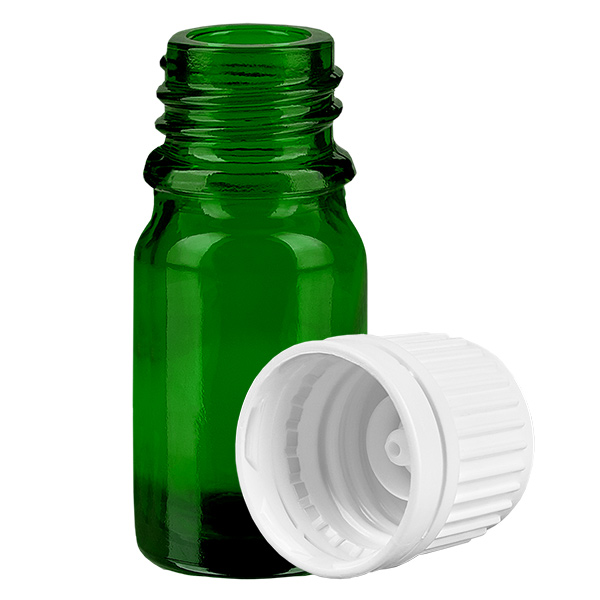 5ml láhev 11mm šroubovací uzávěr bílý tamper evident uzávěr GreenLine UT18/5 5ml láhev 11mm šroubovací uzávěr bílý tamper evident uzávěr GreenLine UT18/5
