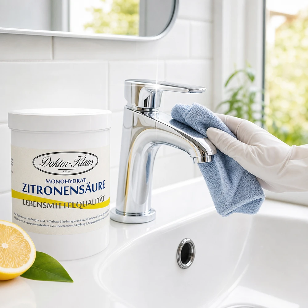 Kyselina citronová 1000g Doktor-Klaus Doktor-Klaus Zitronensäure 1kg für streifenfreie Reinigung von Wasserhähnen und Sanitäranlagen im Haushalt