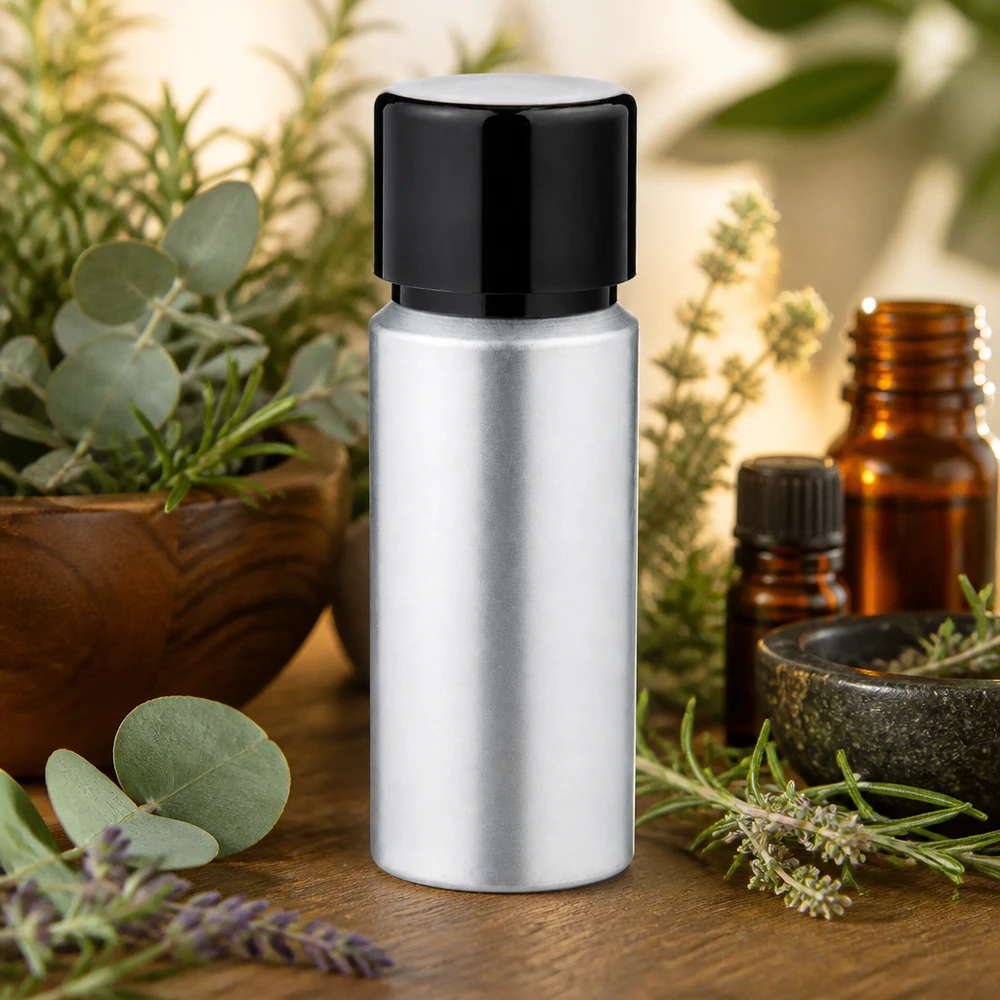 Praktische 20ml Metallflasche mit dichtem Verschluss - ideal für Serums und Tinkturen