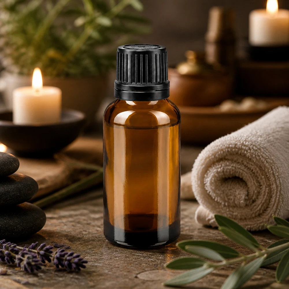 Lékárenská láhev hnědá 20ml šroubovací uzávěr černý nalévací kroužek tamper evident uzávěr Hochwertiges 20ml Apothekenglas braun mit breitem schwarzen Schraubdeckel Tropfflasche leer