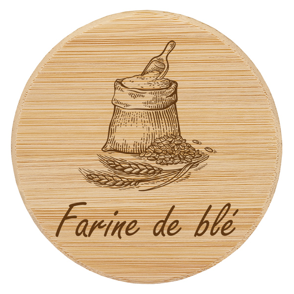 Couvercle en bois &quot;farine de bl&#233;&quot; pour WECK RR100