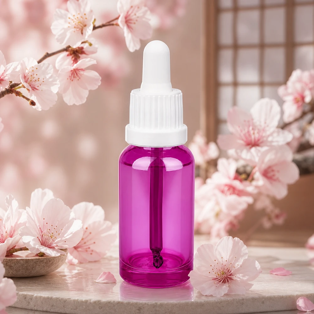 20ml pipetovací láhev bílá Originality šroubovací uzávěr PurpleLine UT18/20 Moderne 20ml Pipettenflasche violett-weiß Design perfekt für DIY Kosmetik und Essenzen
