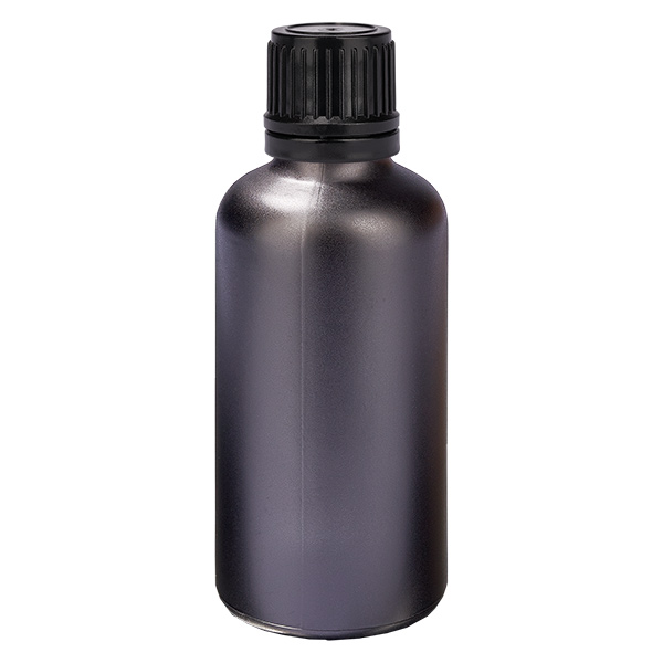 50ml globulov&#225; l&#225;hev 3mm nal&#233;vac&#237; krou&#382;ek &#269;ern&#253; tamper evident uz&#225;v&#283;r BlackL. UT18/50
