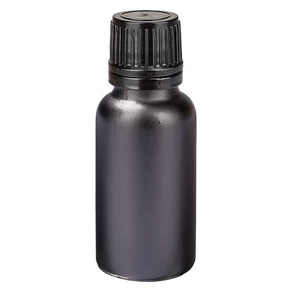 20ml lahvička s kapátkem 1mm tamper-evident uzávěr BlackL. UT18/20 20ml lahvička s kapátkem 1mm tamper-evident uzávěr BlackL. UT18/20