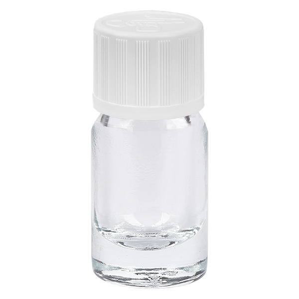 5ml lahvička s kapátkem 1,2 mm bílá standardní uzávěr odolný proti otevření dětmi ClearLine UT18/5