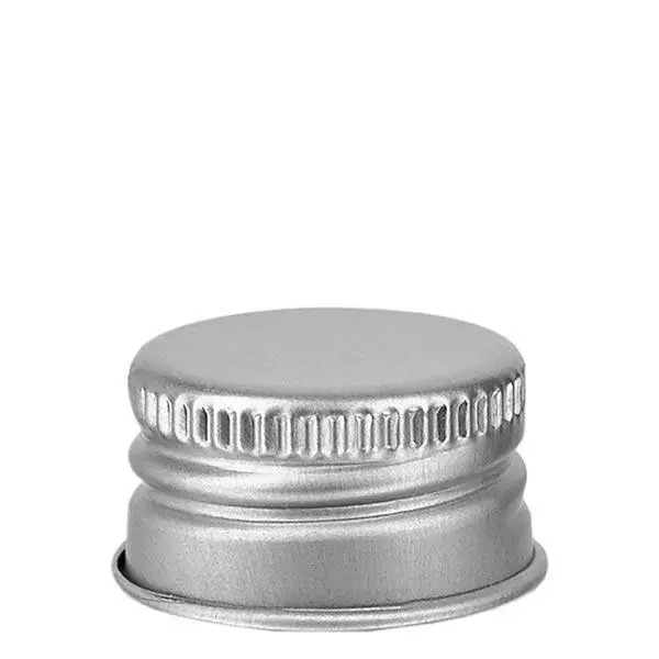 Šroubovací uzávěr polypropylen 18 mm stříbrný hliník standardní.