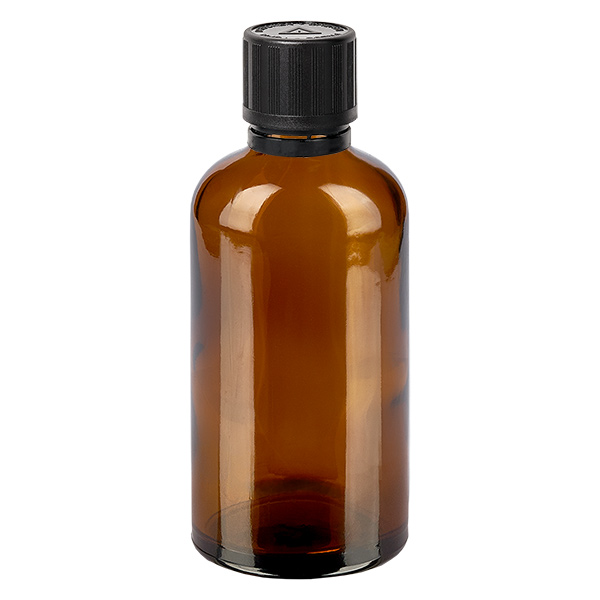 100ml lahvi&#269;ka s kap&#225;tkem 1mm &#269;ern&#253; uz&#225;v&#283;r odoln&#253; proti manipulaci D&#283;tsk&#225; pojistka V&#253;stra&#382;n&#253; symbol pro nevidom&#233; Hn&#283;d&#225;L. UT18/100