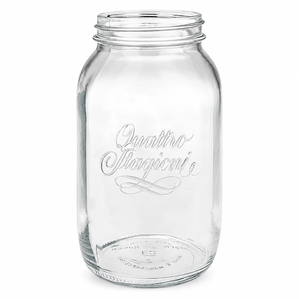 1500ml kulatá zavařovací sklenice "Quattro Stagioni" QS86mm 1500ml Quattro Stagioni Haushaltsglas mit Schraubgewinde, transparentes Einmachglas für Küche und Vorratshaltung