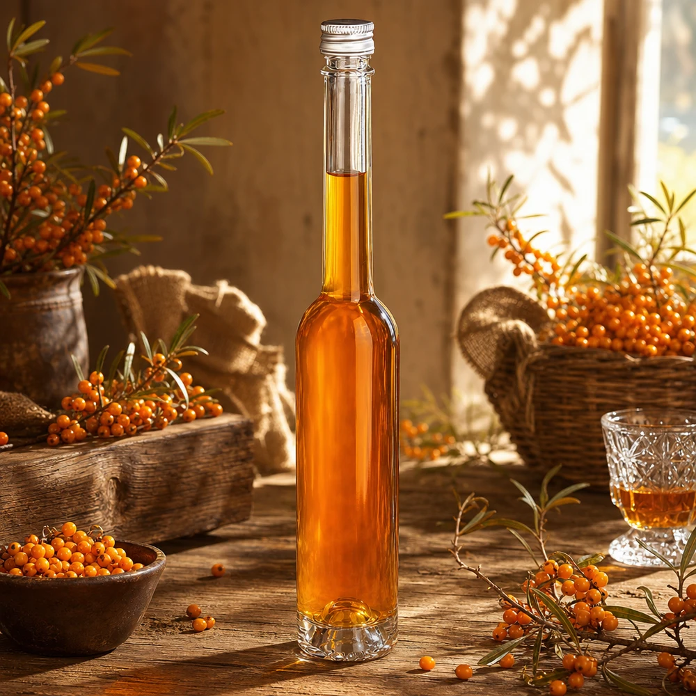 100ml Glasflasche Toni mit silbernem Verschluss - vielseitig einsetzbar für Essig und Spirituosen