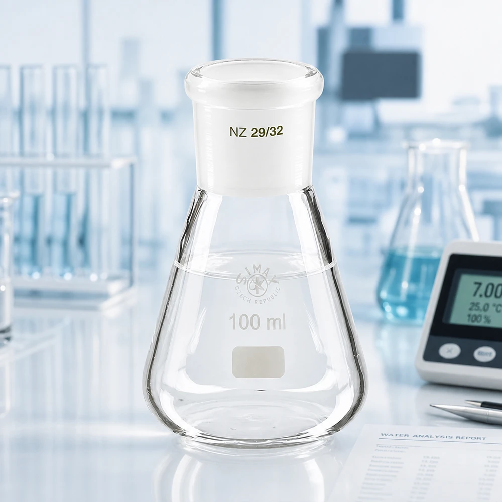 Erlenmeyerova baňka 100ml se standardním broušeným spojem (29/32)