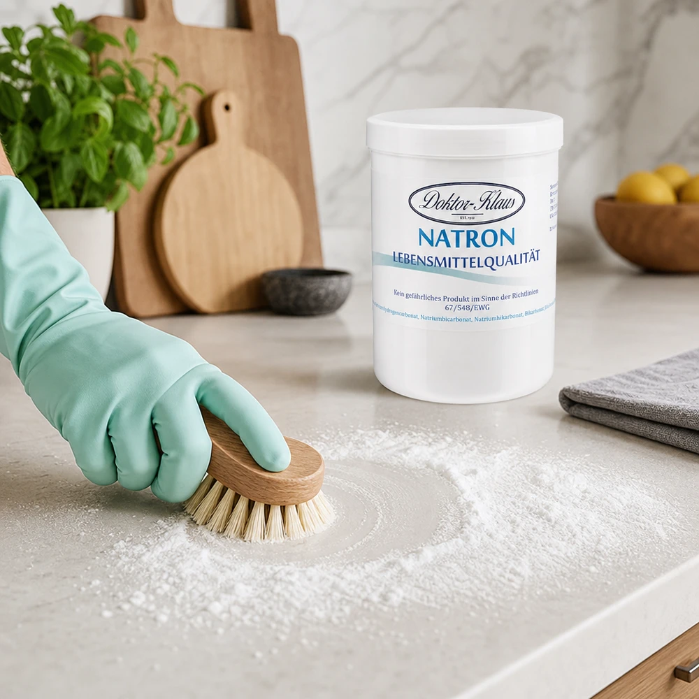 Hydrogenuhličitan sodný 1kg Doktor-Klaus Natron 1kg Doktor Klaus in praktischer Vorratsdose für vielseitige Haushaltsanwendungen