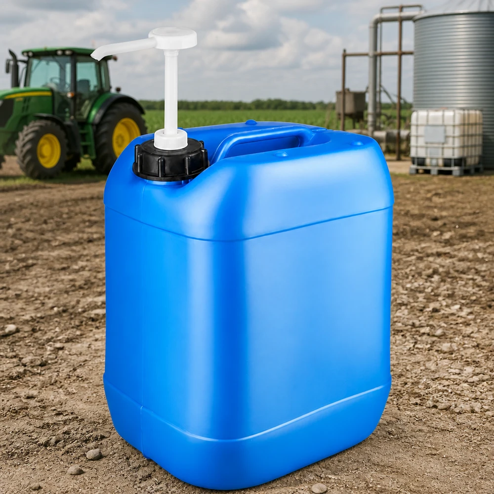 Kanystr 20 litrů modrý s dávkovacím čerpadlem Tragbarer blauer Flüssigkeitskanister 20 Liter mit Pumpenaufsatz für den Außeneinsatz