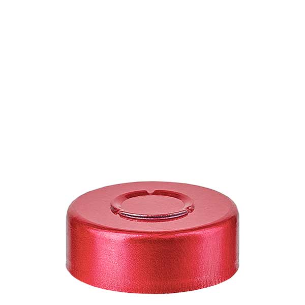 Uzávěr s rozetou 20,25 x 7,4 mm s odtrhávacím středem, červený Uzávěr s rozetou 20,25 x 7,4 mm s odtrhávacím středem, červený