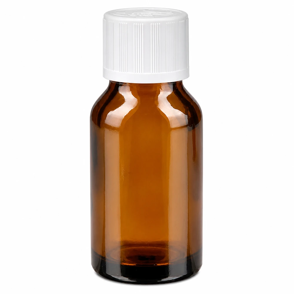 Kompakte 30ml Apothekenflasche bernsteinfarbenes Glas mit Kindersicherheitsverschluss und Tropfeinsatz