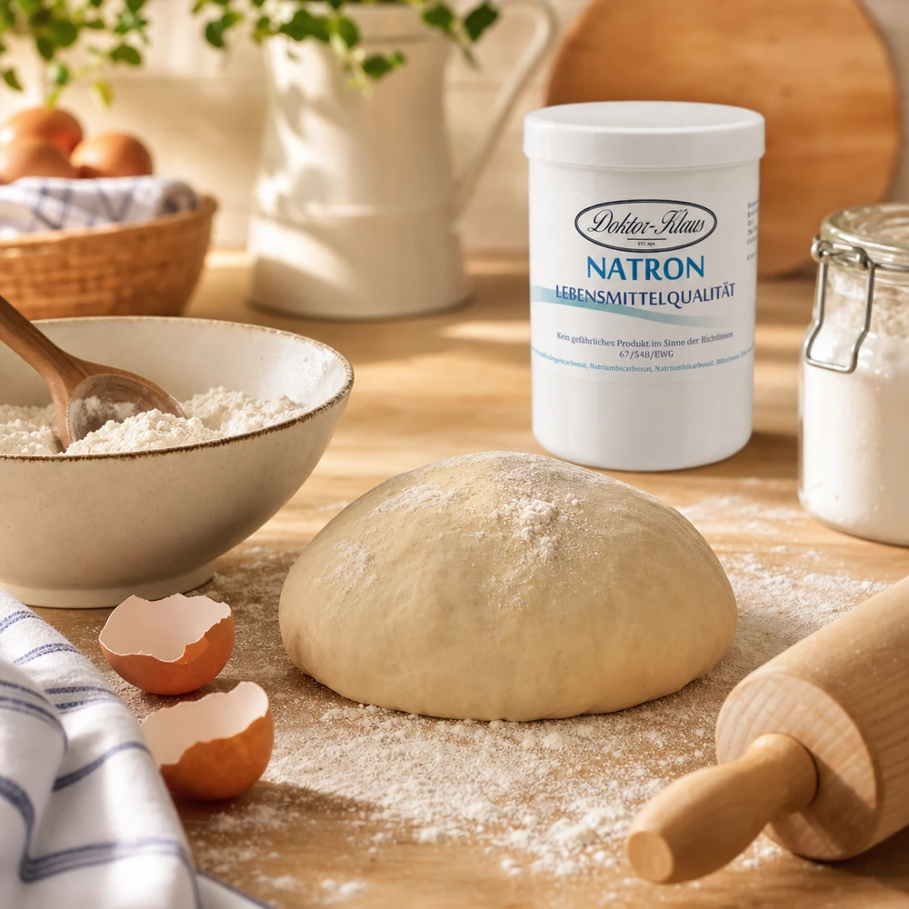 Hydrogenuhličitan sodný 1kg Doktor-Klaus Backsoda Natron Doktor Klaus 1kg Dose für traditionelle Kuchenrezepte und Gebäck