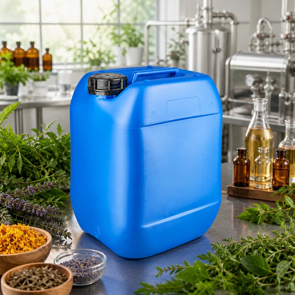 Kanystr 10 litrů modrý se šroubovacím uzávěrem s pojistkou proti manipulaci. Hochwertiger Kanister 10 Liter blau mit OV Verschluss für Kräuteröle Extrakte und Naturprodukte