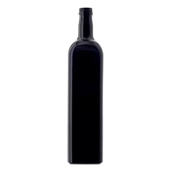 Láhev na olej z fialového skla 1000ml čtvercová, UNI 31,5x24 Láhev na olej z fialového skla 1000ml čtvercová, UNI 31,5x24