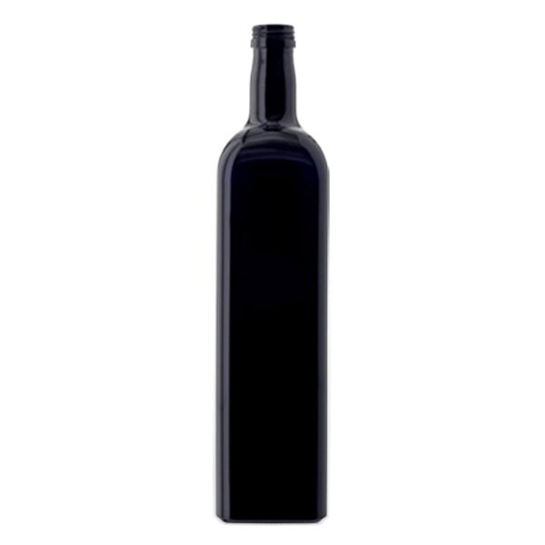 Láhev na olej z fialového skla 1000ml čtvercová, UNI 31,5x24 Láhev na olej z fialového skla 1000ml čtvercová, UNI 31,5x24