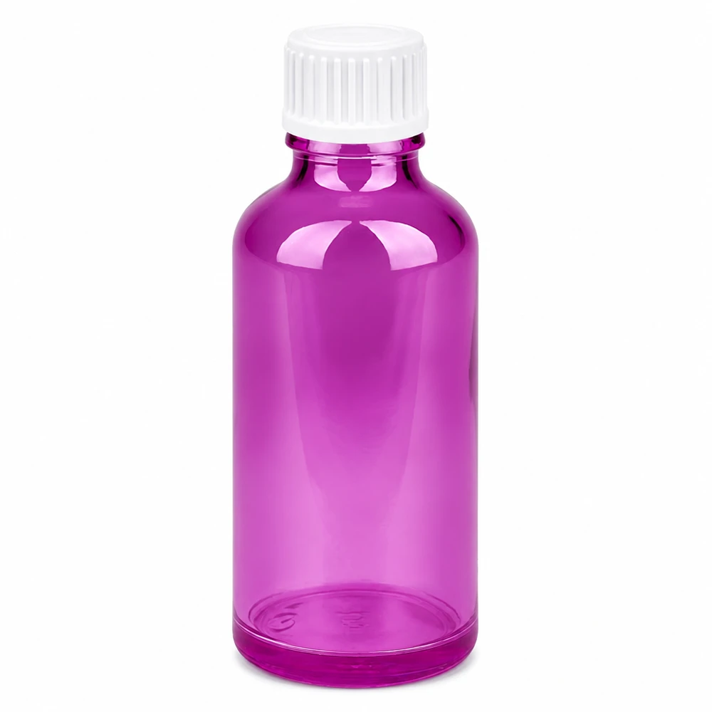 Kompakte 50ml Violettglas-Flasche mit 18mm Öffnung ideal für DIY-Kosmetik