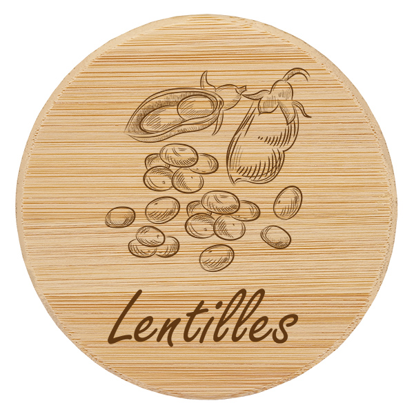Couvercle en bois &quot;Lentilles&quot; pour WECK RR100