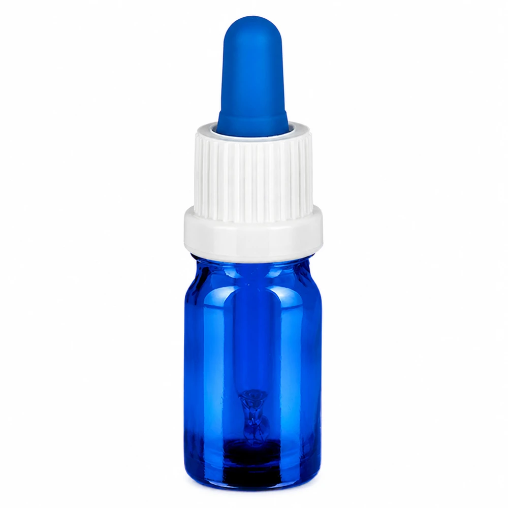 5ml pipetovací lahvička bílá/modrý uzávěr s ochranou proti manipulaci BlueLine UT18/5 Professionelle Laborflasche 5ml blau mit Tropfpipette für genaue Flüssigkeitsdosierung