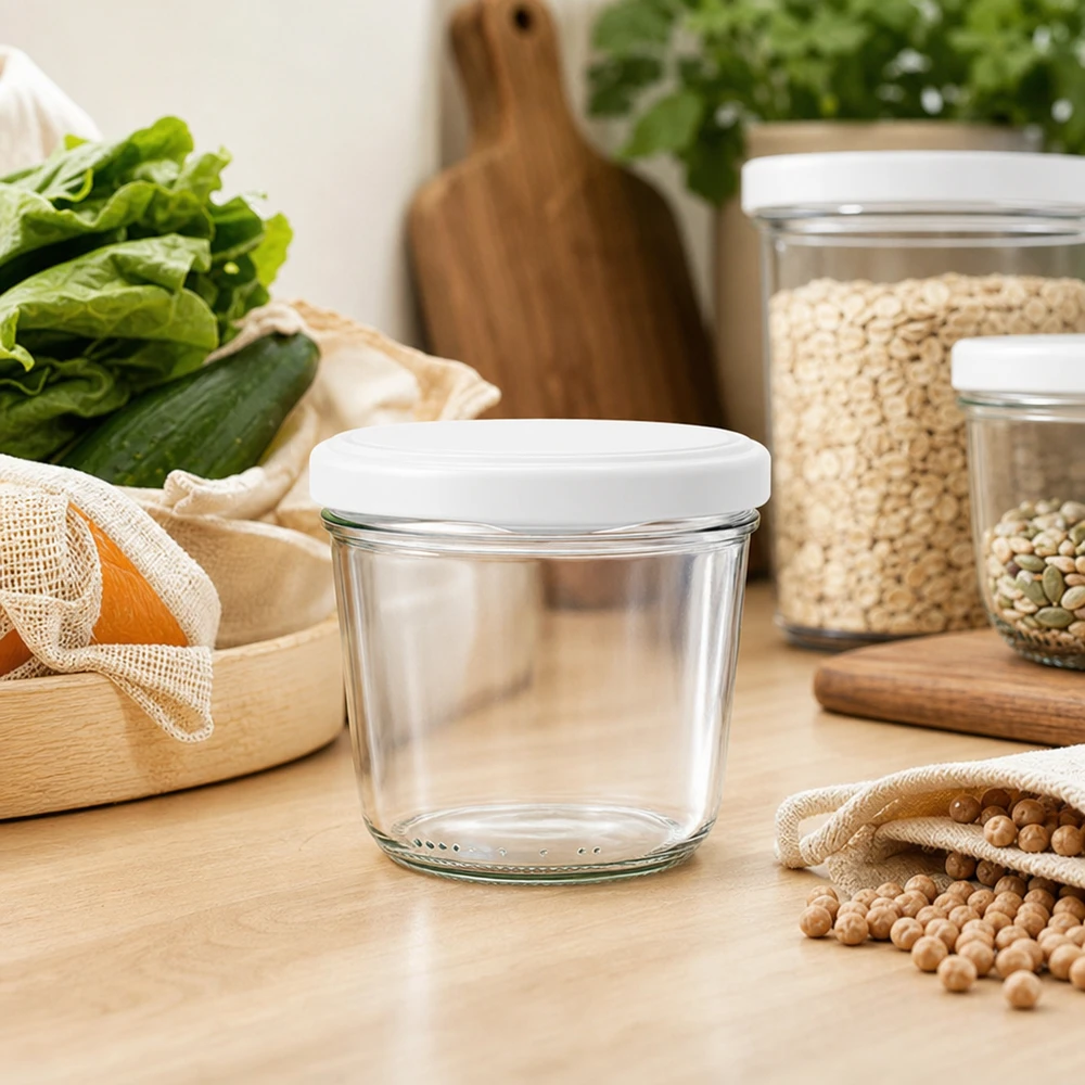 230ml sklenice s víčkem BasicSeal bílá UNiTWIST 230ml Sturzglas leer mit BasicSeal Deckel in Zero-Waste Küche mit Vorratsgläsern und nachhaltigen Aufbewahrungslösungen
