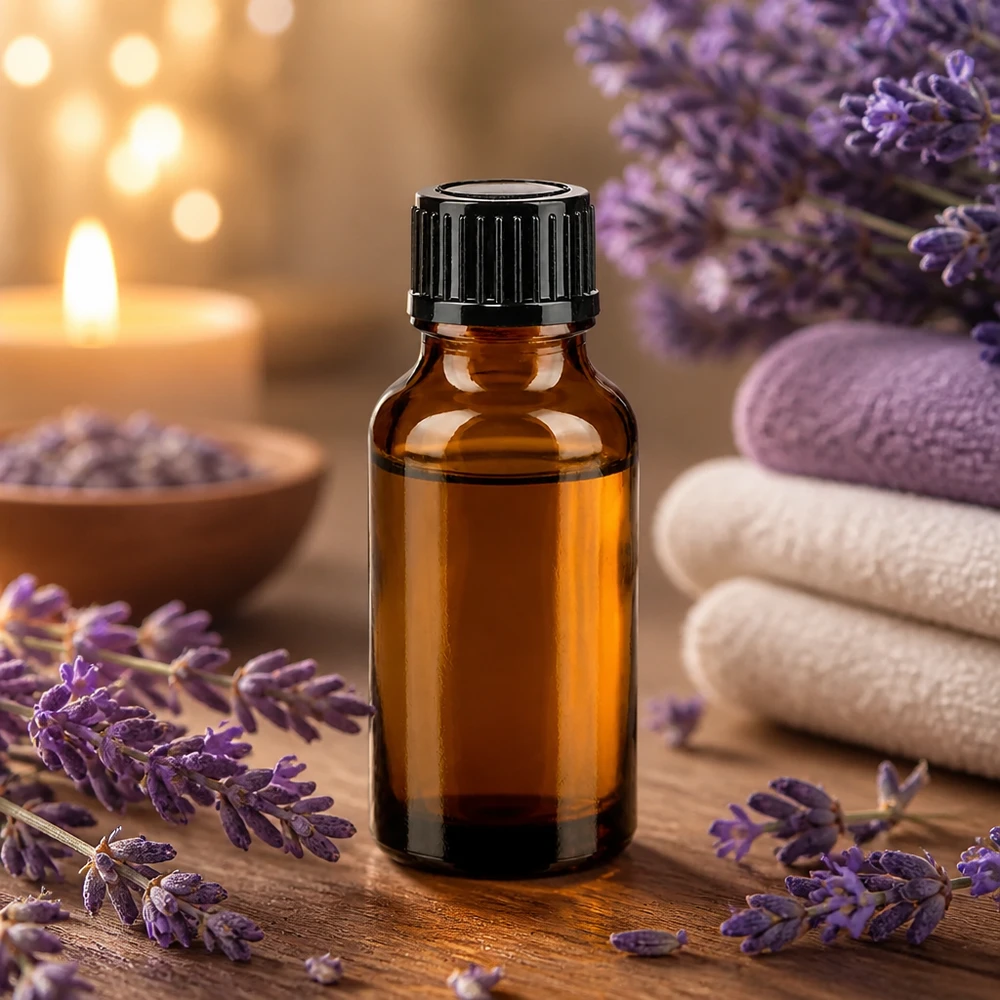 Lékárenská láhev hnědá 20ml šroubovací uzávěr černá standardní 20ml Braunglasflasche mit schwarzem Verschluss für Duftöle und Aromapflege