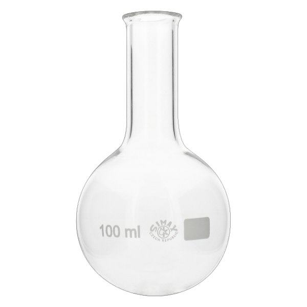 Baňka s kulatým dnem 100 ml s úzkým hrdlem Baňka s kulatým dnem 100 ml s úzkým hrdlem