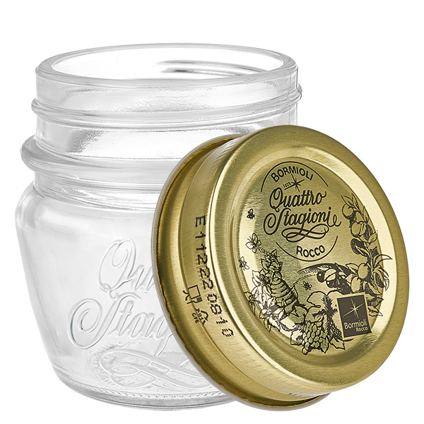 80ml kulatá zavařovací sklenice "Quattro Stagioni" s víčkem 80ml kulatá zavařovací sklenice "Quattro Stagioni" s víčkem