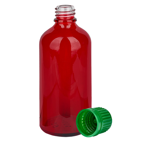 100ml láhev 11mm šroubovací uzávěr zelený s pojistkou proti manipulaci RedLine UT18/100 100ml láhev 11mm šroubovací uzávěr zelený s pojistkou proti manipulaci RedLine UT18/100