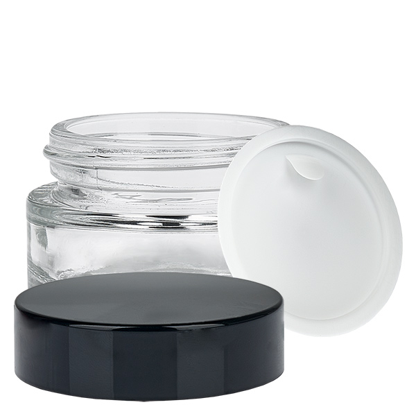 Skleněná dóza 20ml čirá s vkládacím víčkem UNiTWIST. Skleněná dóza 20ml čirá s vkládacím víčkem UNiTWIST.