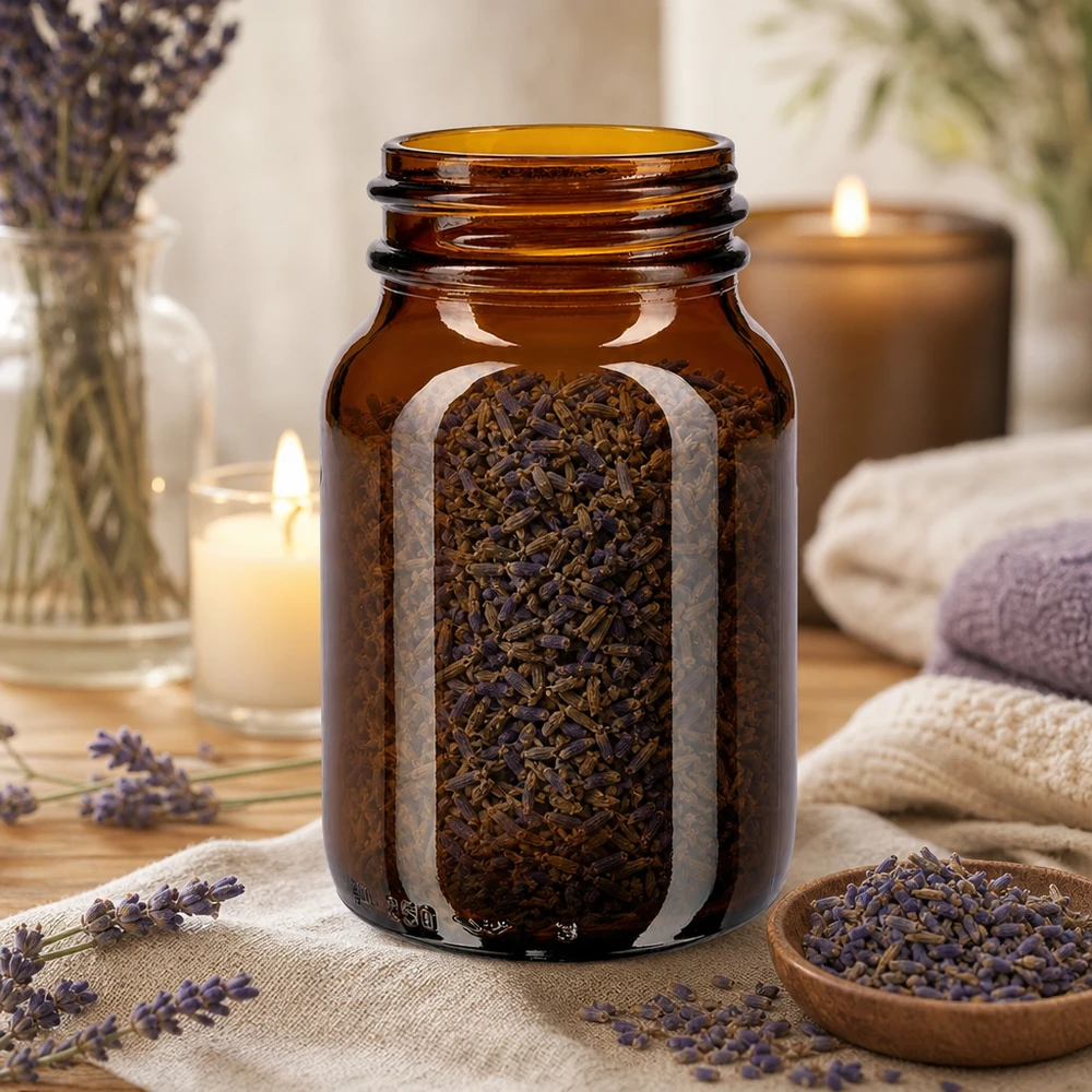 250ml láhev se širokým hrdlem jantarové sklo s uzávěrem Apotheker-Braunglasflasche 250ml mit weitem Hals ideal für DIY-Kosmetik und Naturprodukte
