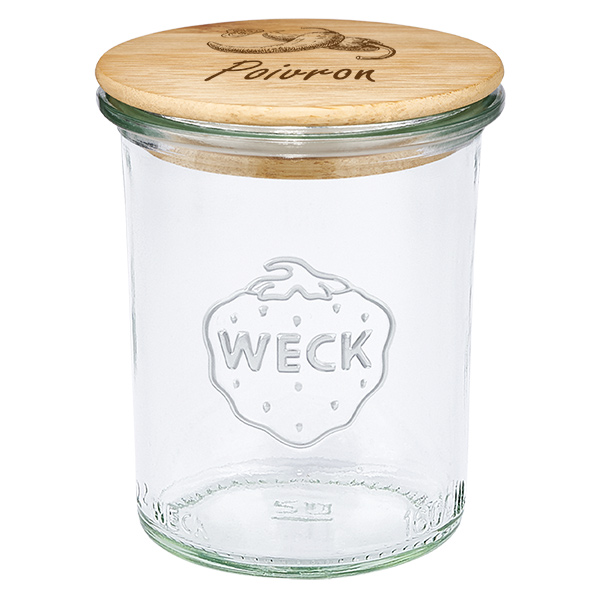 Couvercle en bois "Poivrons" avec WECK verre plongeant 160ml