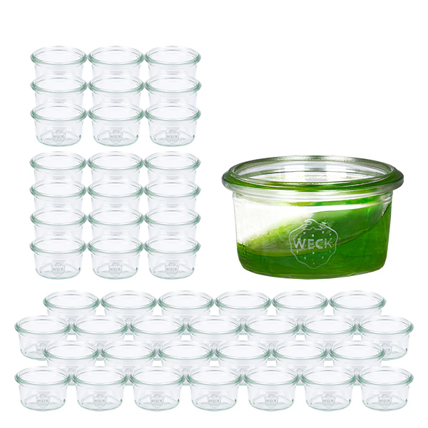 Sada 48 zavařovacích sklenic Weck 50ml tumblers se skleněným víčkem.
