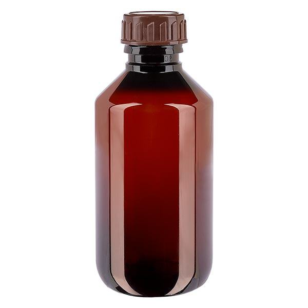 PET láhev 200ml s hnědým uzávěrem standard PET láhev 200ml s hnědým uzávěrem standard