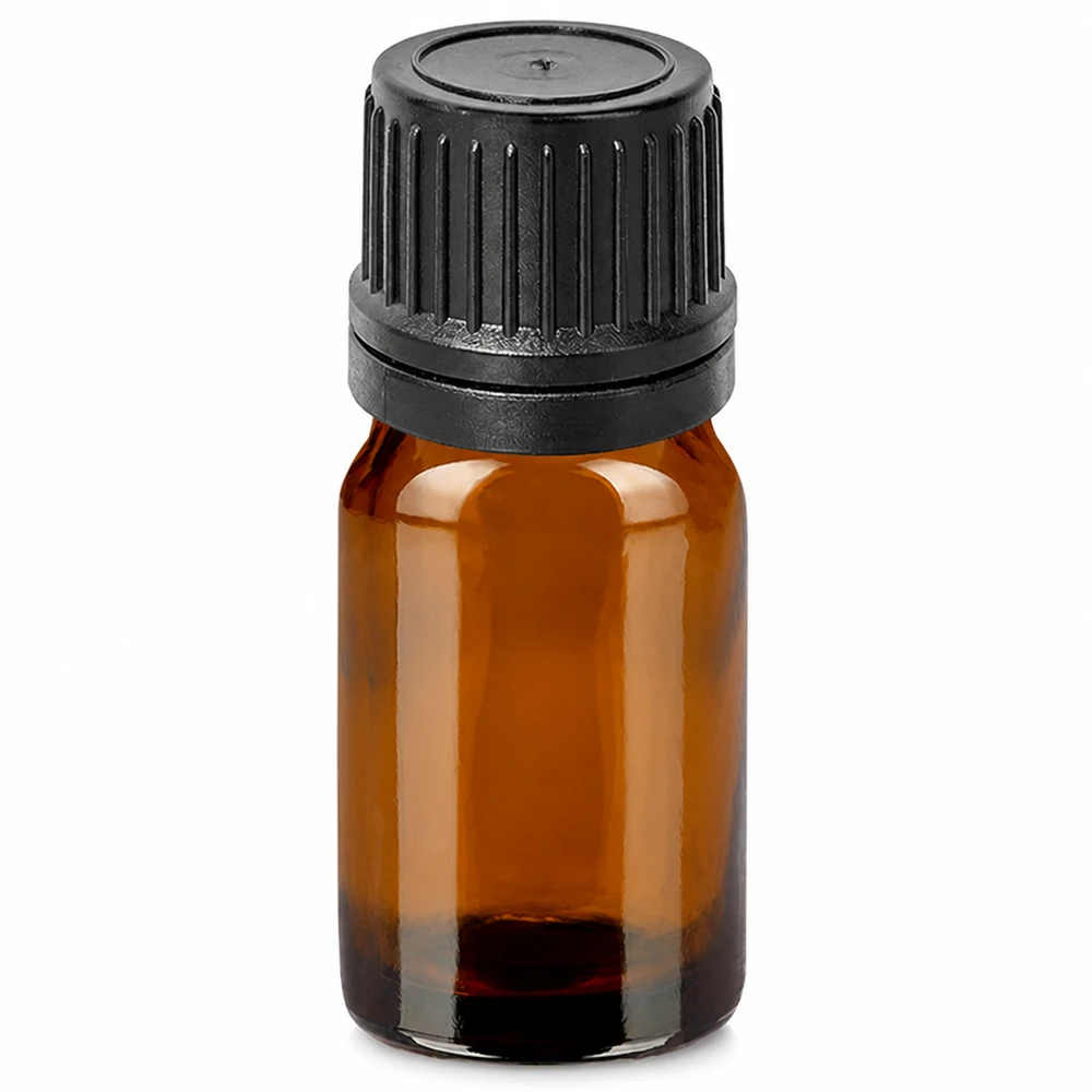 5ml lahvička s kapátkem 1mm černá s uzávěrem s ochranou proti manipulaci BrownLine UT18/5 Hochwertige 5ml Tropfflasche aus braunem Glas mit kindersicherem schwarzem Verschluss