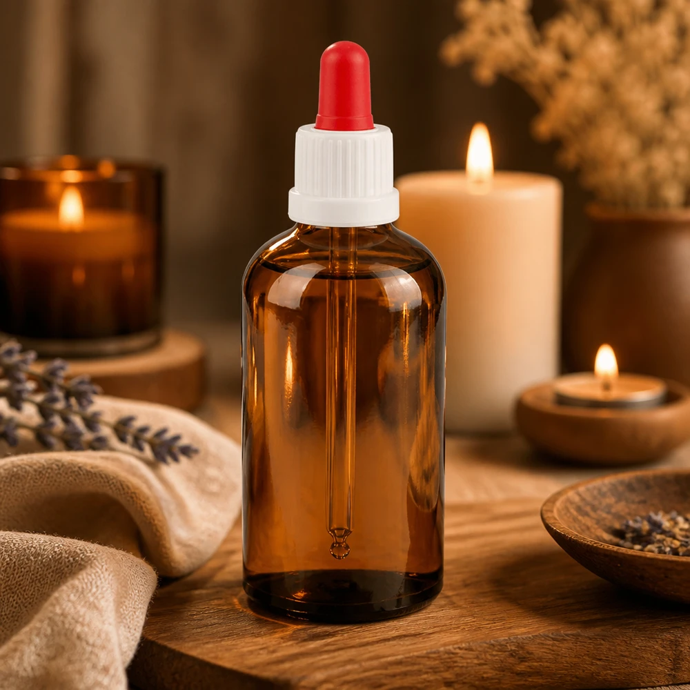 100ml pipetovací láhev bílá/červená s uzávěrem proti neoprávněné manipulaci BrownLine UT18/100 Laborqualität Braunglasflasche 100ml mit weißem Schraubverschluss für chemische Präparate