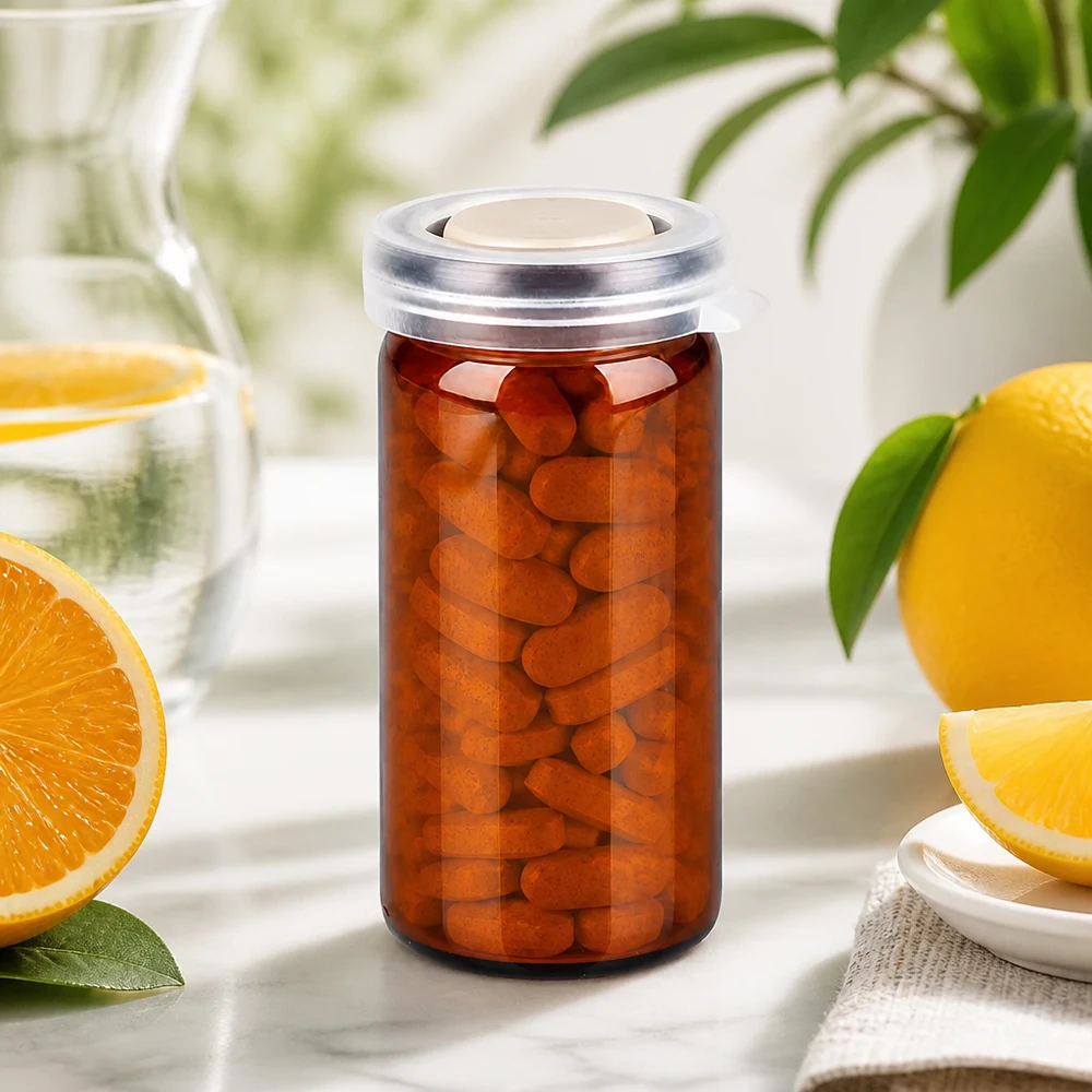 Braunes Glasfläschchen 10ml mit Schnappverschluss ideal für Tabletten und Kapsellagerung