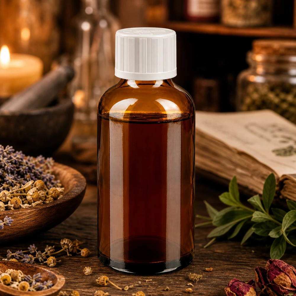 50ml láhev 11mm šroubovací uzávěr bílý standardní odolný proti otevření dětmi BrownLine UT18/50 50ml SV-Flasche aus BrownLine Glas mit optimaler Größe für unterwegs und Reisen