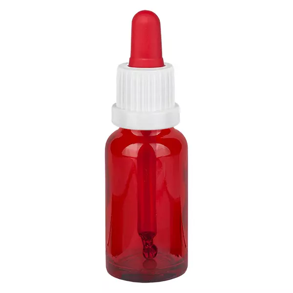 20ml pipetovací lahvička bílá/červená s tamper-evidentním uzávěrem RedLine UT18/20